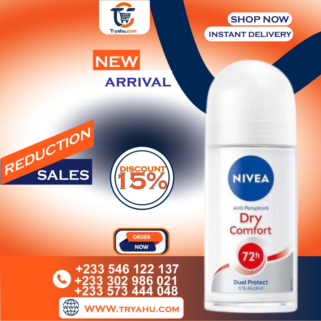 NIVEA Dry Comfort Anti-Perspirant Roll-On 25ml All-Day Freshness & Protection